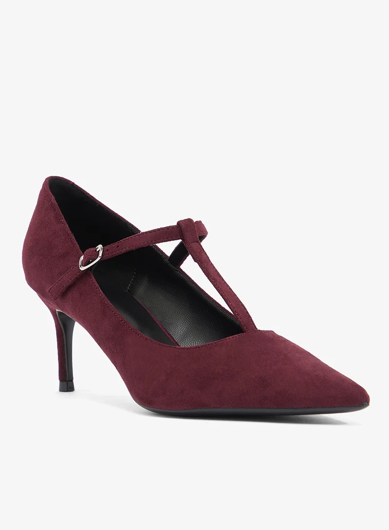 ايلا Classic Mid Heel Pumps With Buckle Strap